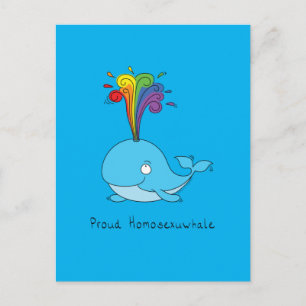 Proud Whale Gay pride LGBTQ Vykort