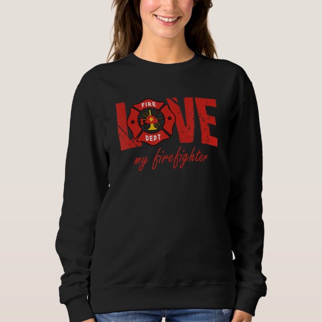 Proud Wife Girlkompis Fireman Firewar Firefig T Shirt (Framsida)