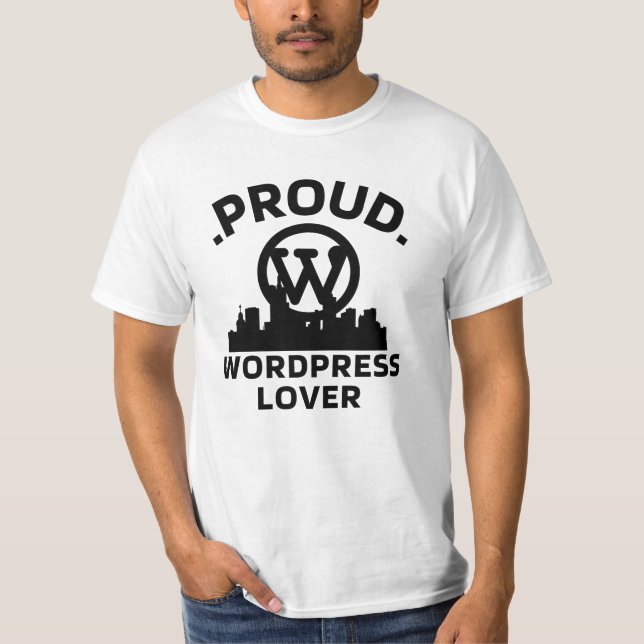 Proud WordPress Älskare White T-shirt För manar (Framsida)