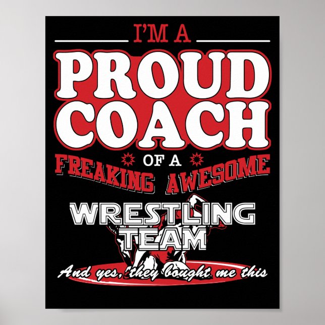 Proud Wrestling Coach Fantastisk Wrestling Team T  Poster (Framsidan)