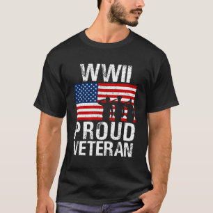 Proud Wwii Världskrig II Veteran för militärt bruk T Shirt
