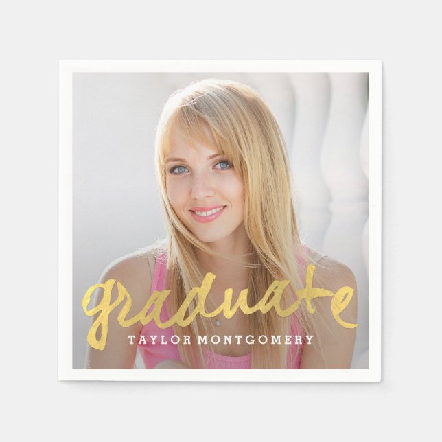 Proudly Brushed Photo Studenten Napkins Pappersservett (Framsidan)