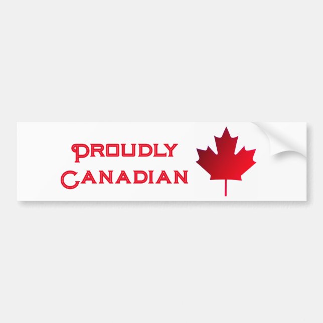 Proudly Canadian Bumper Sticker Bildekal (Framsidan)