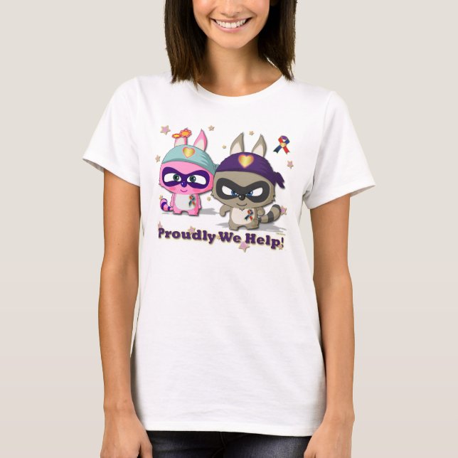 Proudly hjälper vi den gulliga tecknade tee shirt (Framsida)