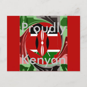 Proudly Kenyan karta Zazzle-vykort Vykort