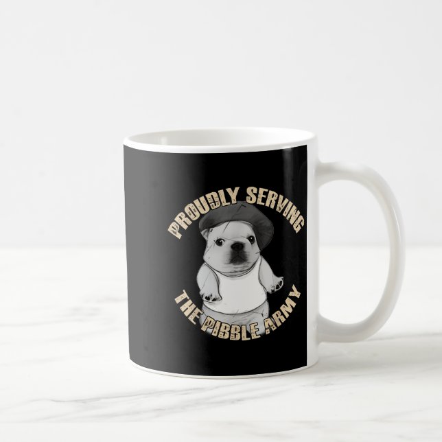 Proudly Serving The Bble Army Funny Meme Dog  Kaffemugg (Höger)