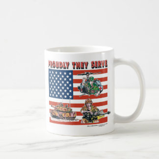 Proudly tjänar som de kaffemugg