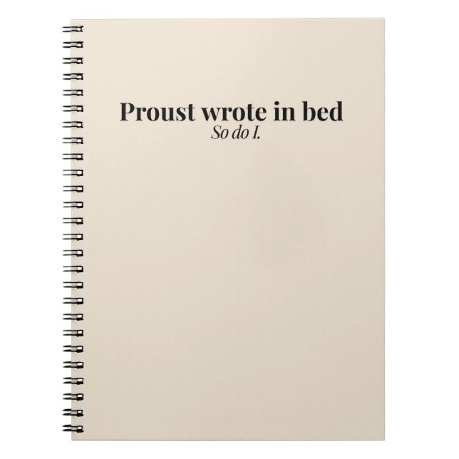 Proust skrev i säng anteckningsbok – Litterär ante (Framsidan)