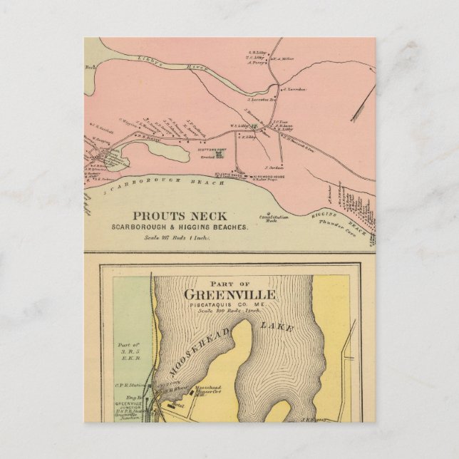 Prouts Nacke Scarborough, Higgins stränder Vykort (Framsida)