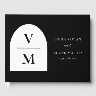Prov Black Monogram Bröllop Gästböcker