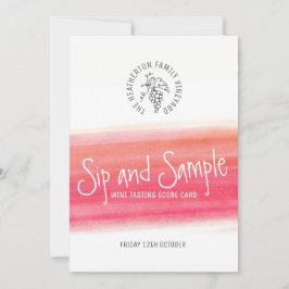 Prov för slitskort för sip och rött vin inbjudningar
