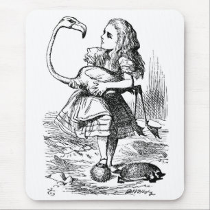 Pröva Alice att leka croquet med en flamingo Musmatta
