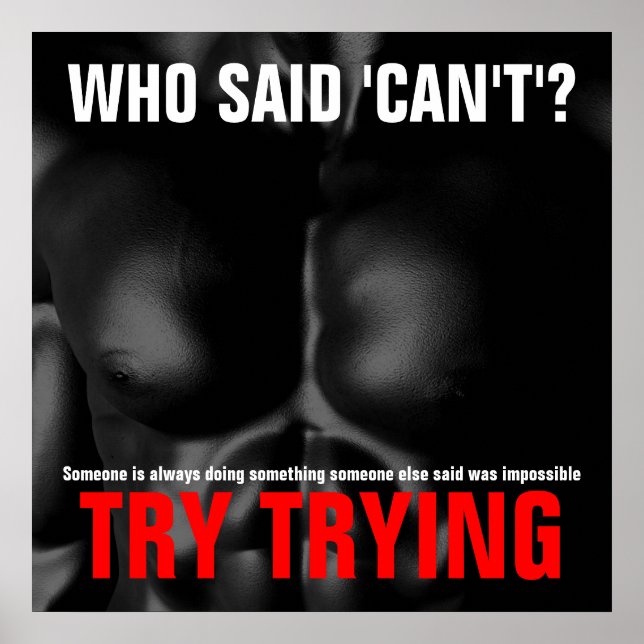 Prova att testa inspirationskvot utan lyckad svart poster (Framsidan)