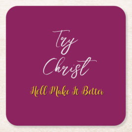 Prova Christ Burgundy Underlägg Papper Kvadrat