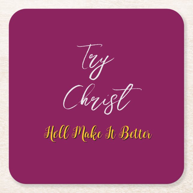 Prova Christ Burgundy Underlägg Papper Kvadrat (Framsidan)