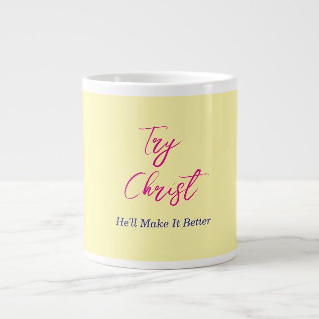 Prova Christ Yellow Jumbo Mugg (Framsidan)