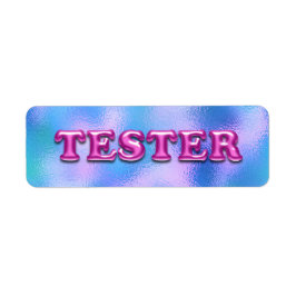 Prova Fuchsia Rosa Blue 3D Tester Sample Contanter Returadress Etikett