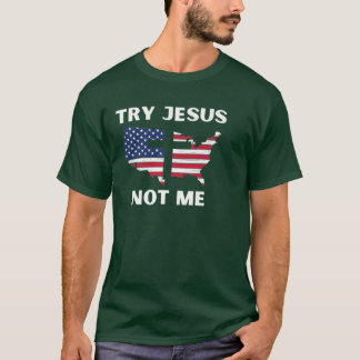 Prova Jesus inte mig, Lustigt Christian Premium T Shirt