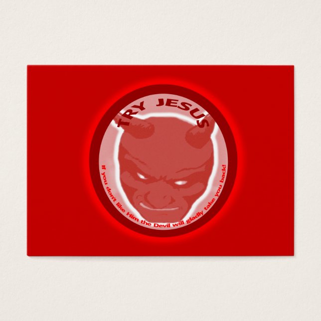 Prova Jesus. Om du inte gillar honom.. Spårkort / Visitkort (Framsidan)