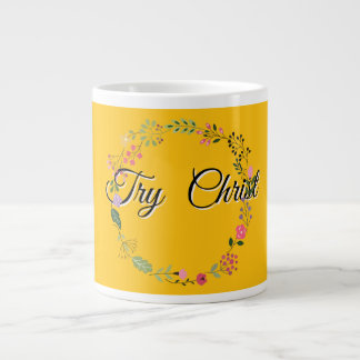 Prova Kristus Blommig Gul Kristen Jumbo Mugg