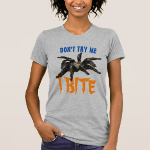 Prova mig att jag Bita Spider Spooky Tarantula Hal T Shirt