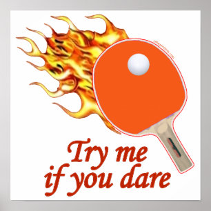 Prova mig Flaming Ping Pong Poster