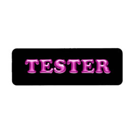 Prova mig Fuchsia Rosa 3D Tester Sample Contanter Returadress Etikett