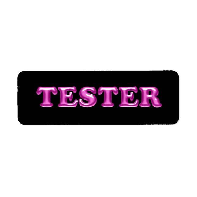 Prova mig Fuchsia Rosa 3D Tester Sample Contanter Returadress Etikett (Framsidan)