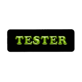 Prova mig Grönt Black 3D Tester Sample Contanter Returadress Etikett