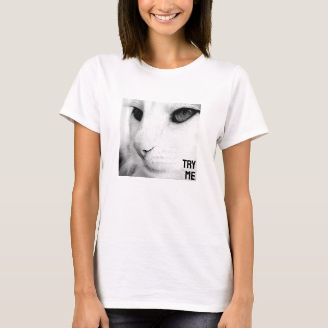 Prova mig (ljus) T-Shirt (Framsida)