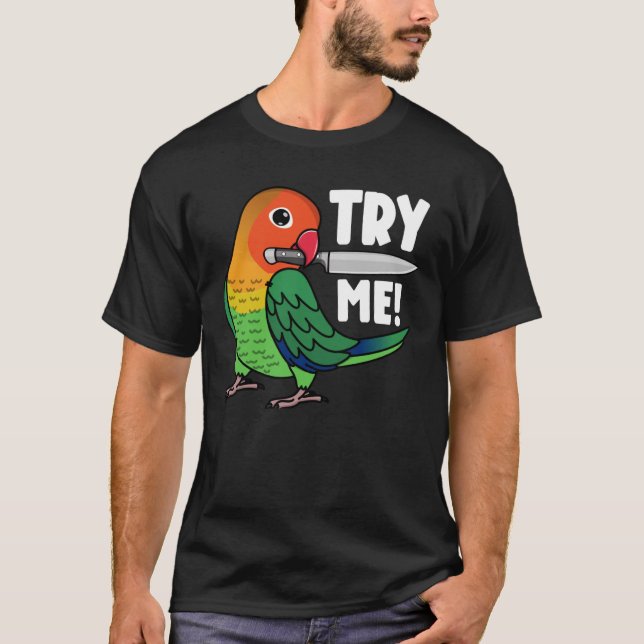 Prova mig med Knivar I Fischers Lovebird T Shirt (Framsida)