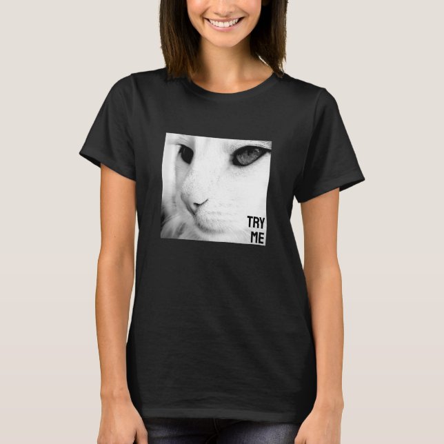 Prova mig (mörk) T-Shirt (Framsida)