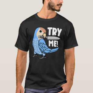 Prova mig Parrot med Knivar I Peach face Blue Love T Shirt