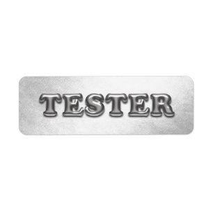 Prova mig Silver Grått 3D-provbehållare Returadress Etikett