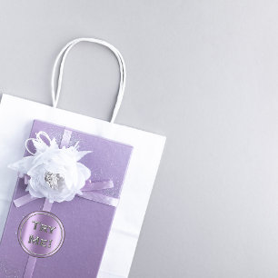 Prova mig Silver Lavender Tester Sample Container Runt Klistermärke