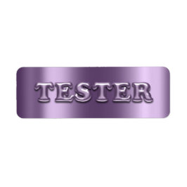 Prova mig Violet Lila 3D Tester Sample Contanter Returadress Etikett