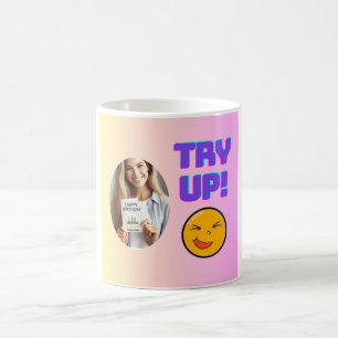 Prova! Roligt Emoji Design for Helgdag Cheer Kaffemugg