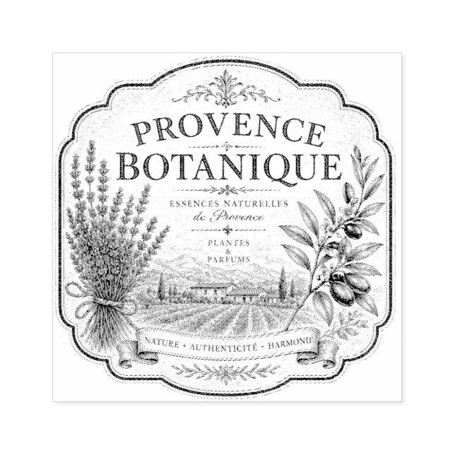 provence botanisk gummistämpel stämpel (Tryck)