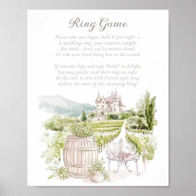 Provence Chateau French Country Ring Game Bridal Poster (Framsidan)