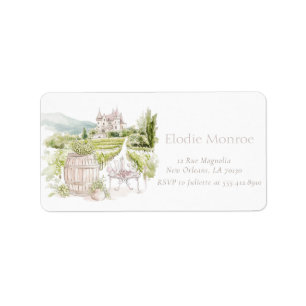 Provence Elegant Slott Fransk Land Bröllop Adressetikett