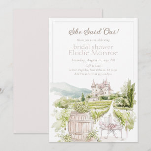 Provence Elegant Slott Fransk Land Bröllop Inbjudningar