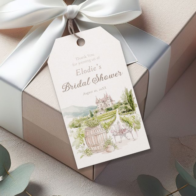 Provence Elegant Slott Fransk Land Bröllop  Presentetikett (Skapare uppladdad)