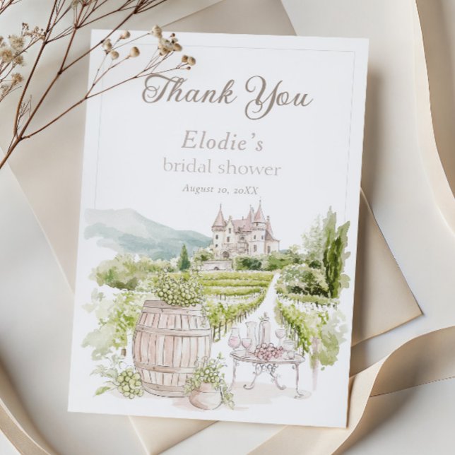 Provence Elegant Slott Fransk Lantlig Bröllop  Tack Kort (Skapare uppladdad)