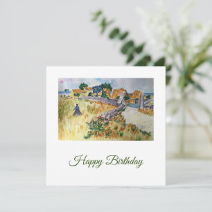 Provence Farmhouse Stil av Van Gogh Birthday Card