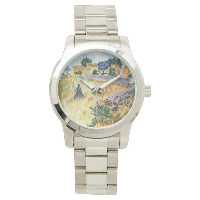 Provence Farmhouse Vincent Van Gogh Inspired Armbandsur (Framsida)