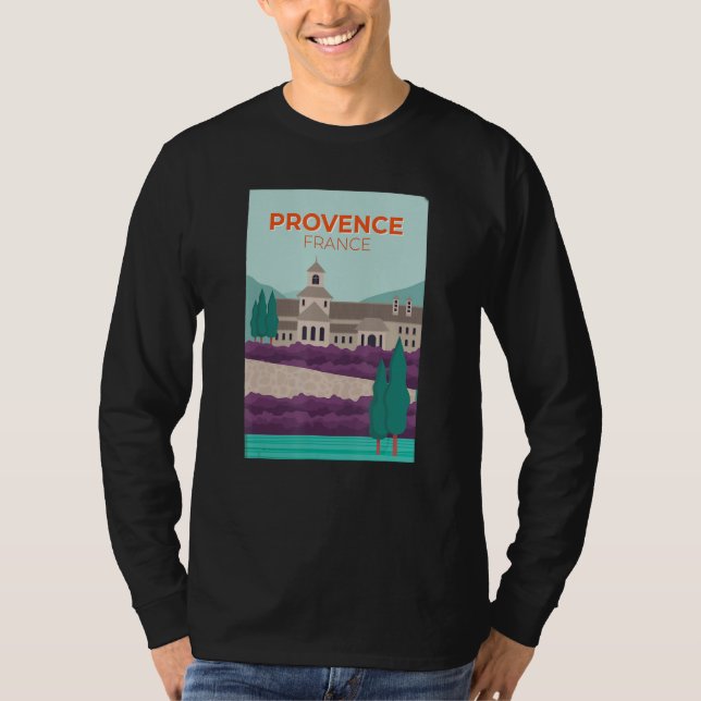 Provence France Picture Illustration Lavender T Shirt (Framsida)