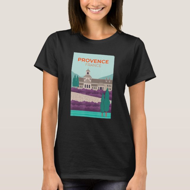 Provence France Picture Illustration Lavender T Shirt (Framsida)
