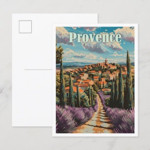 Provence Frankrike Art Vintage resor Vykort