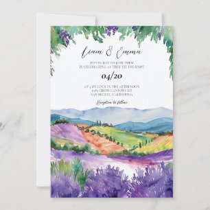 Provence Frankrike bröllopsinbjudan Inbjudningar