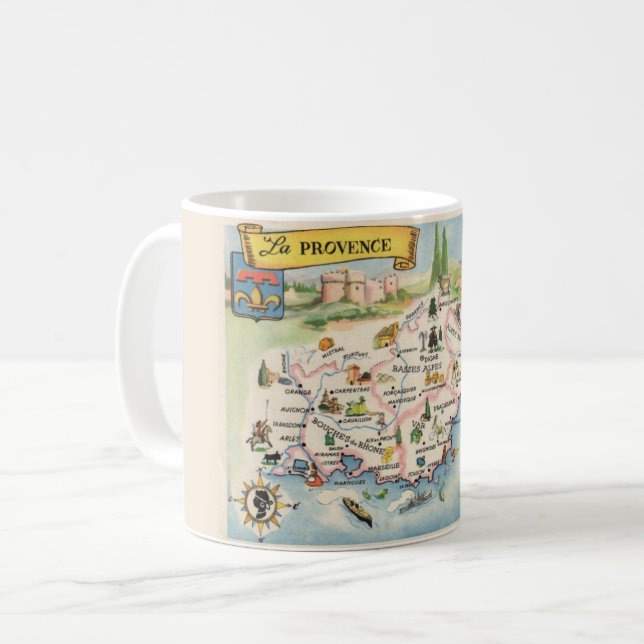 Provence Frankrike Kartkopp Kaffemugg (Framsida vänster)